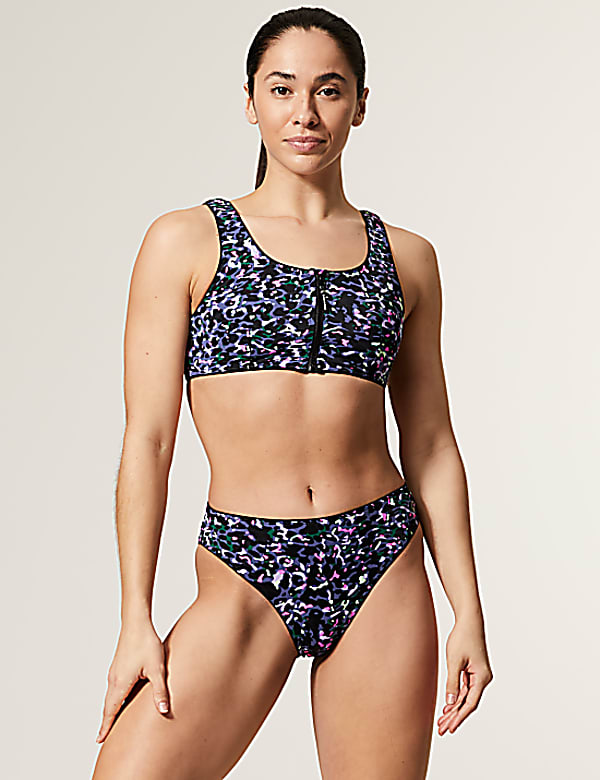 Printed High Leg Bikini Bottoms
