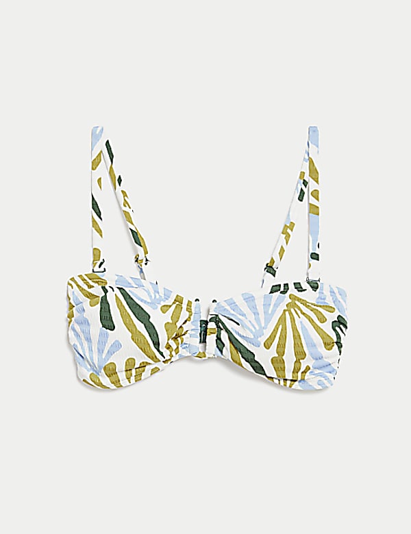 Striped Padded U-Wire Bandeau Bikini Top