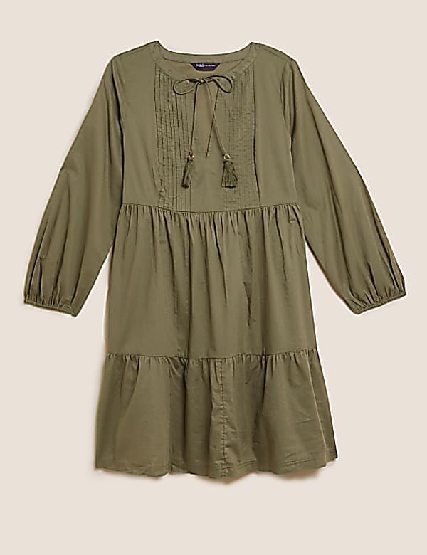 Buy Pure Cotton Pintuck Mini Swing Dress at Marks Spencer