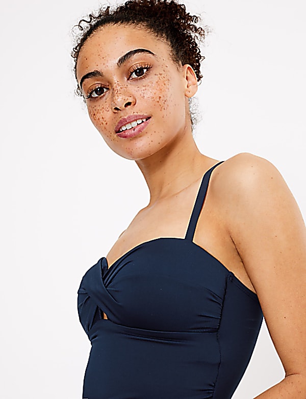 Tummy Control Padded Bandeau Tankini Top