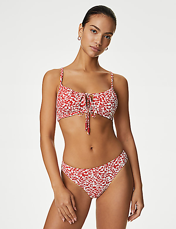 Printed High Leg Bikini Bottom
