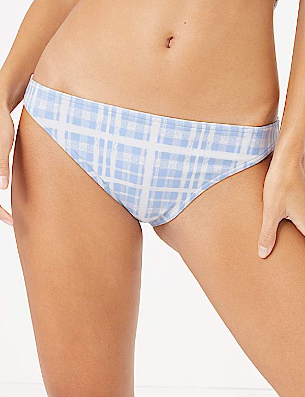 Checked Brazilian Bikini Bottoms