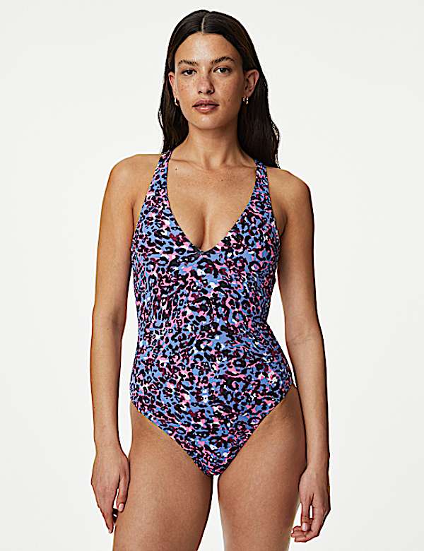 Printed Padded Plunge Swimsuit