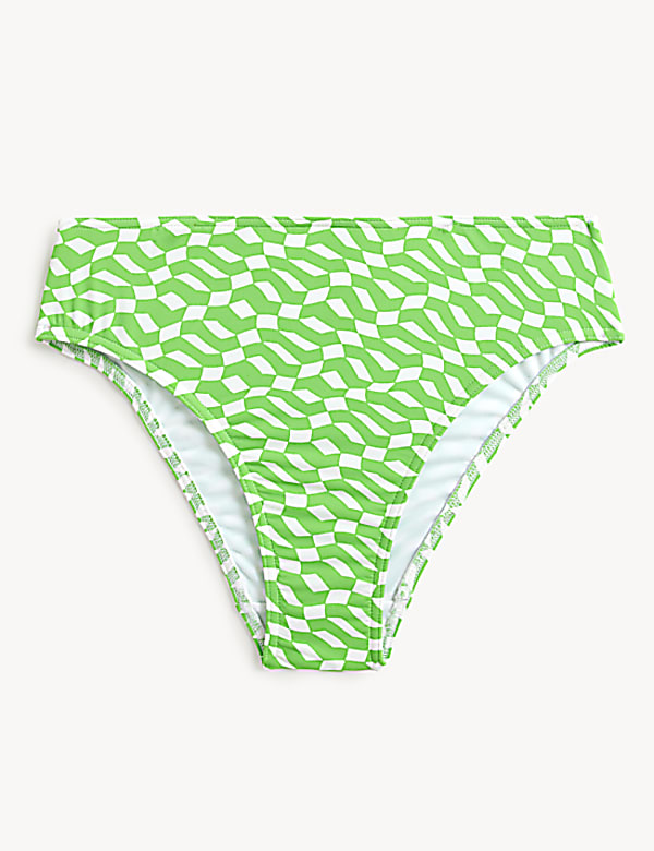 Printed High Waisted Bikini Bottoms