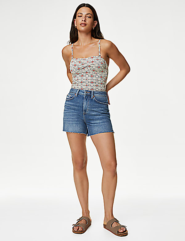 Tummy Control Printed Bandeau Swimsuit