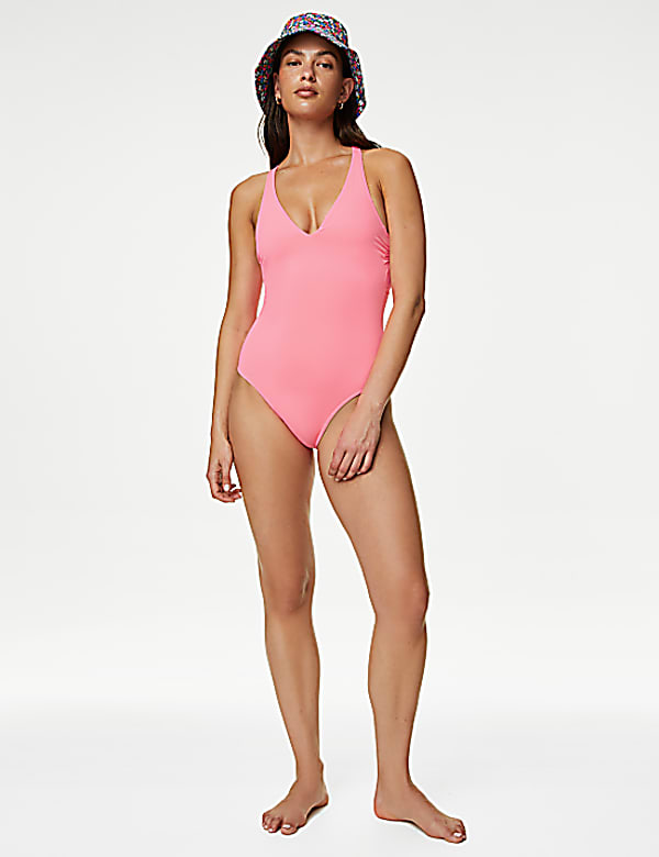 Padded Tie Back Plunge Swimsuit