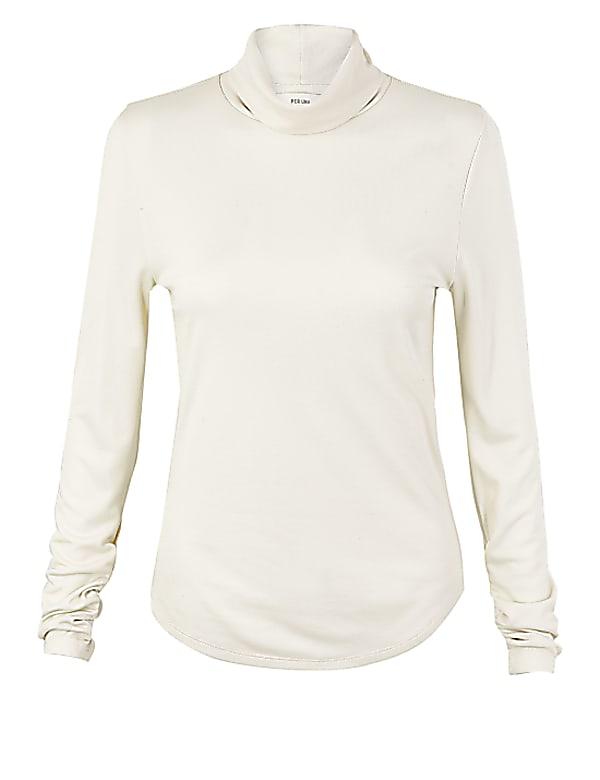 Buy Modal Rich Ribbed Roll Neck Top at Marks Spencer