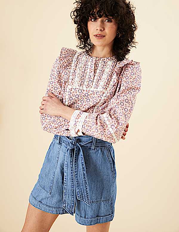 Denim High Waisted Shorts