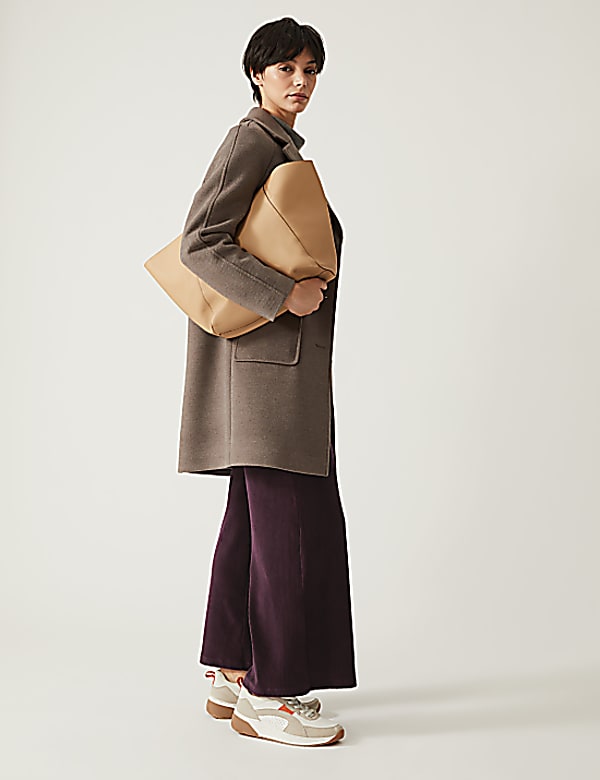 Jersey Cord Wide Leg Ankle Grazer Trousers