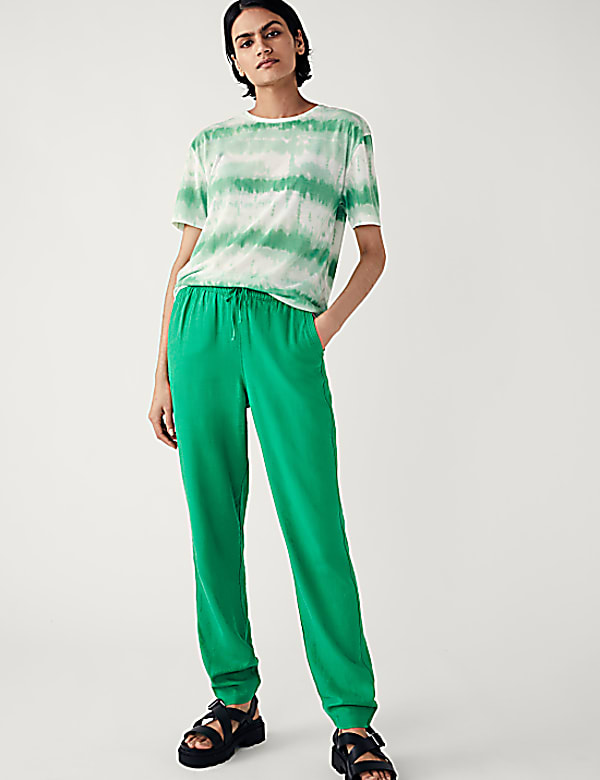 Linen Rich Tapered Trousers