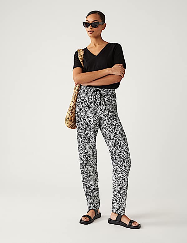 Linen Rich Tapered Trousers