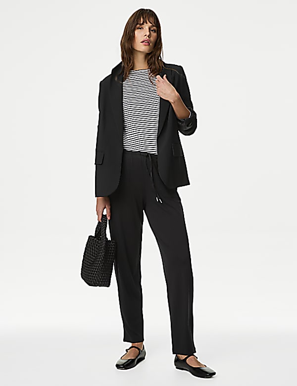 Jersey Drawstring Tapered Trousers