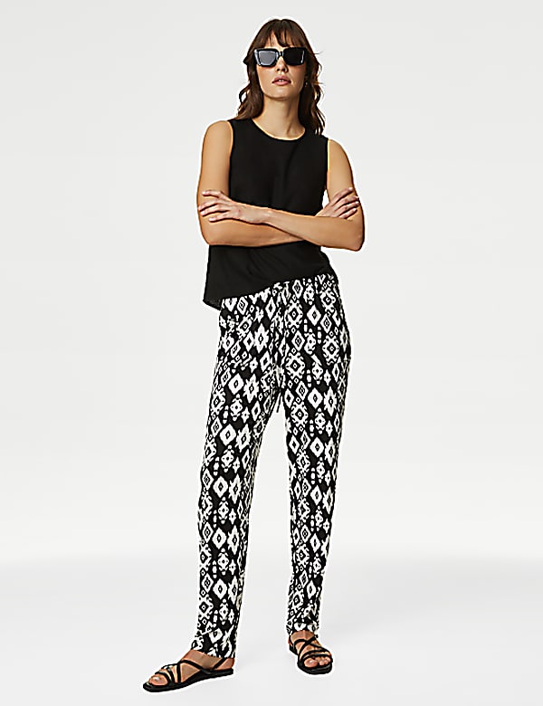 Jersey Drawstring Tapered Trousers