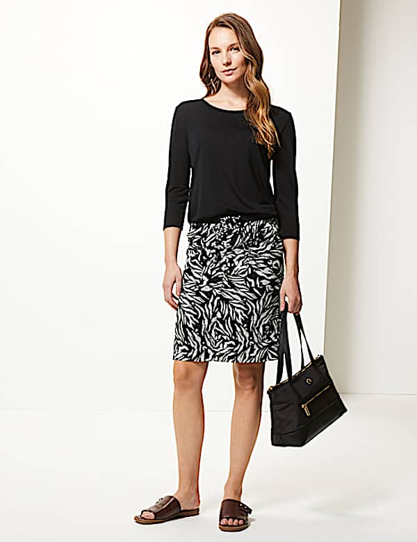 Animal Print A-Line Mini Skirt