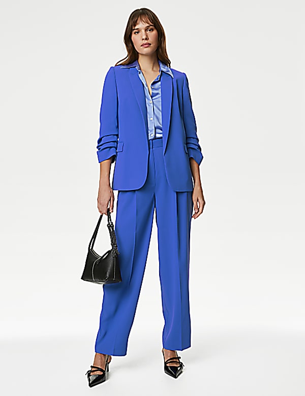 Ruched Sleeve Blazer