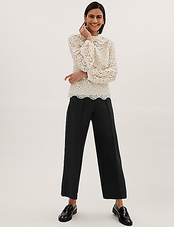 Jersey Wide Leg 7/8 Trousers