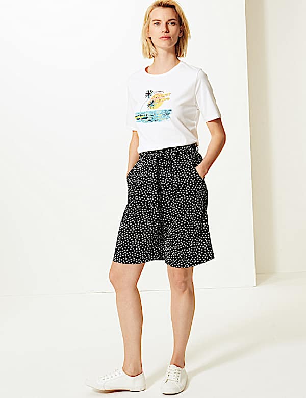 Polka Dot High Waist Tailored Shorts