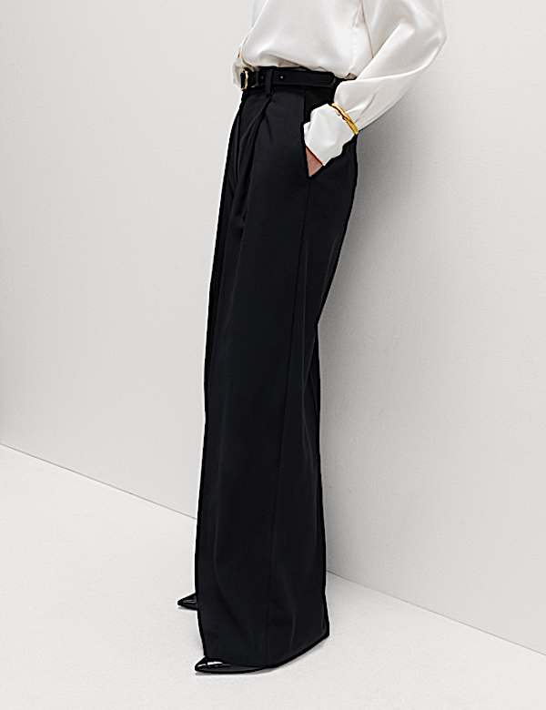 Pleated Wide Leg Trousers