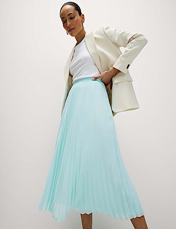 Plissé Pleated Midaxi Skirt