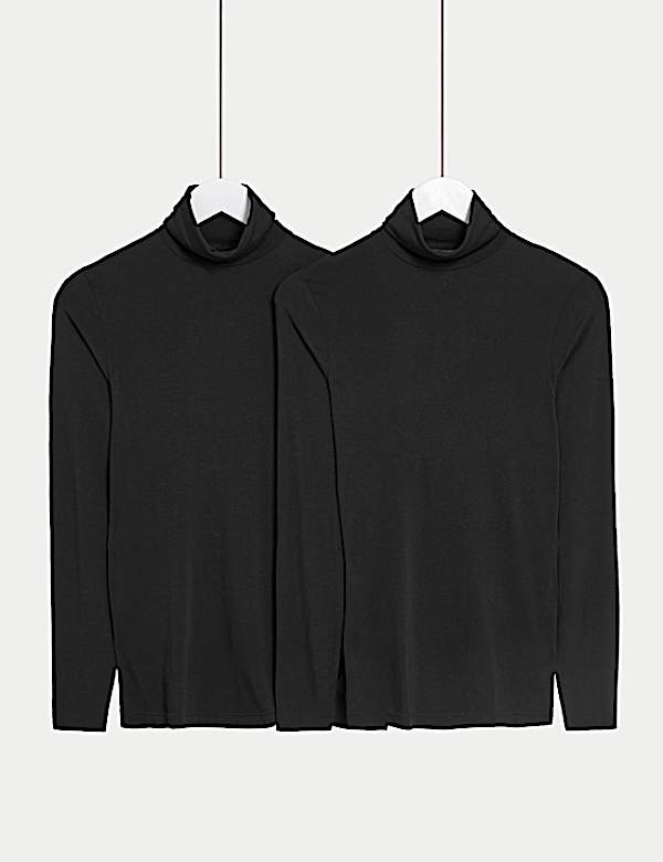 2pk Heatgen™ Thermal Polo Neck Tops