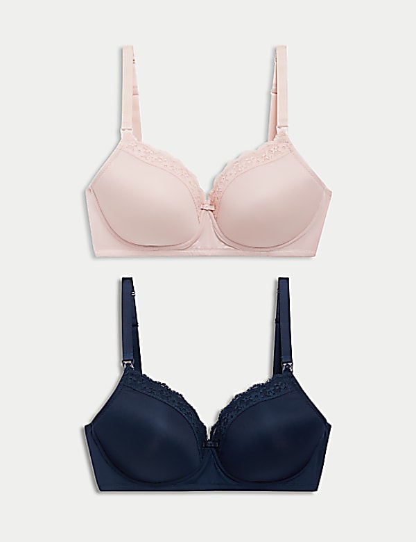 2pk Maternity Lace Trim Nursing Bras