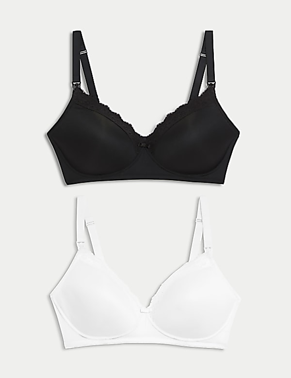 2pk Maternity Lace Trim Nursing Bras