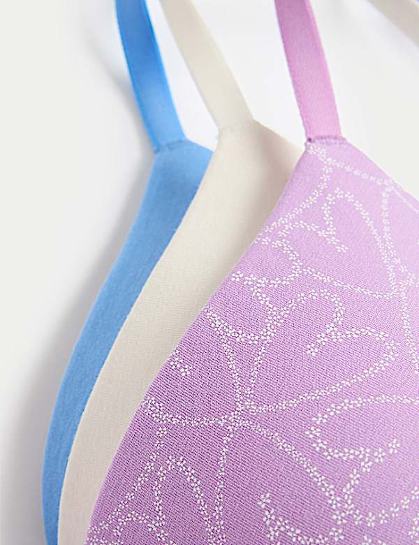 3pk Cotton Rich Non Wired T-Shirt Bras (A-E)
