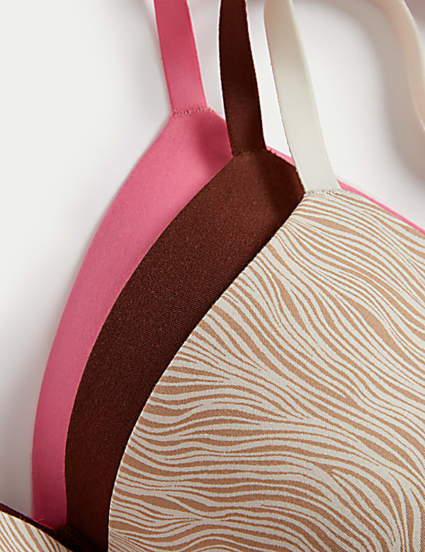 3pk Cotton Rich Non Wired T-Shirt Bras (A-E)