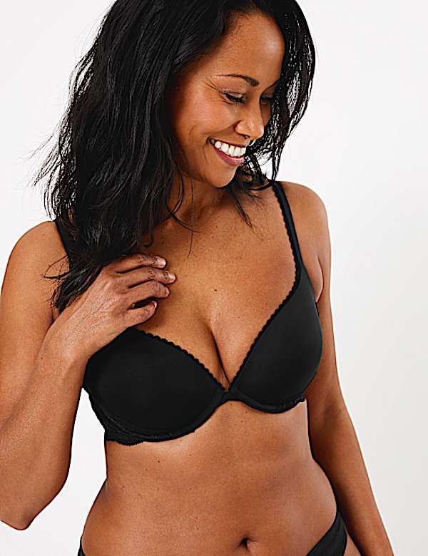 Perfect Fit Padded Push-up Plunge Bra AA-E