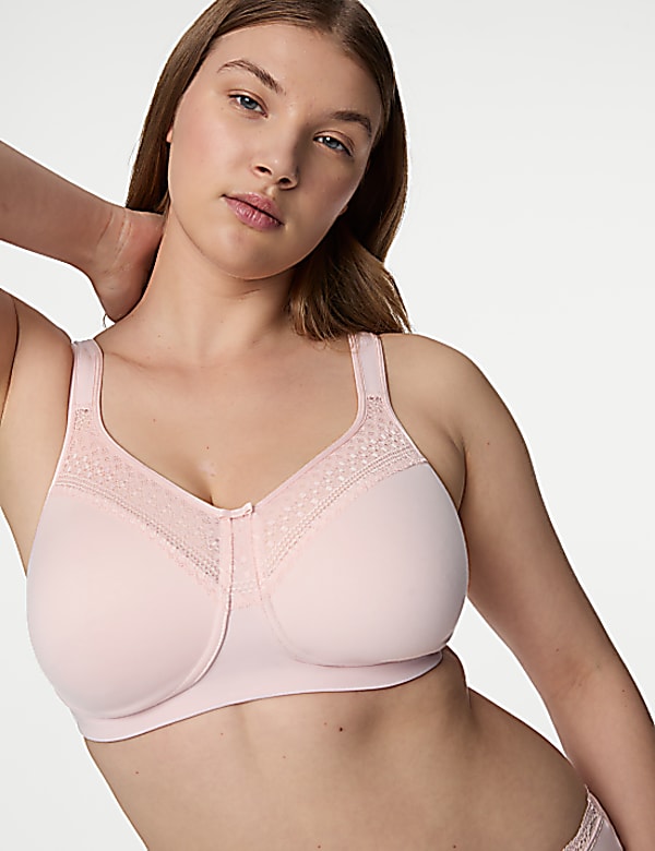 Cotton & Lace Non Wired Total Support Bra