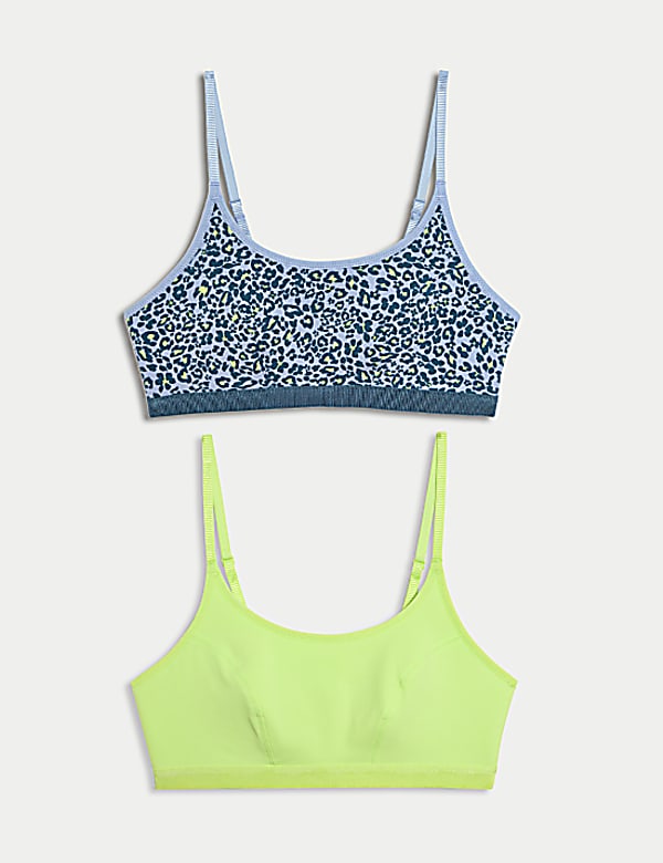2pk Cotton Blend Crop Top First Bras
