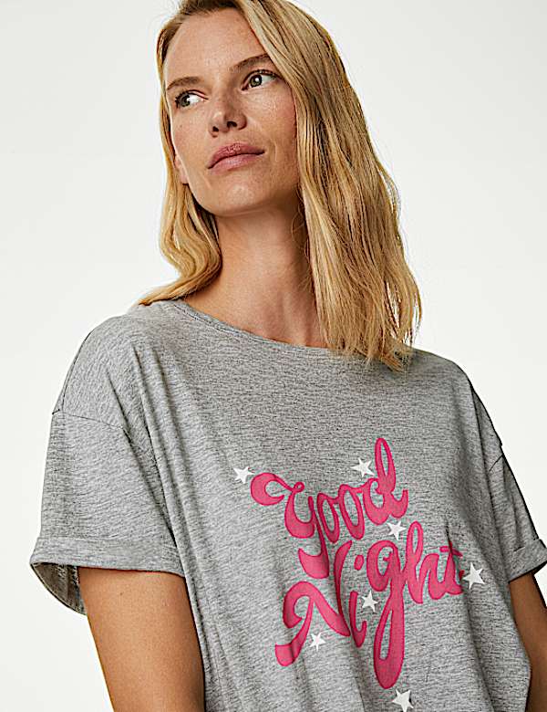 Cotton Rich Good Night Slogan Pyjama Set