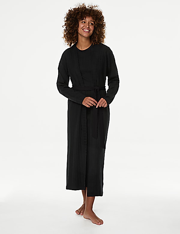 2pc Ribbed Nightdress & Cardigan Set