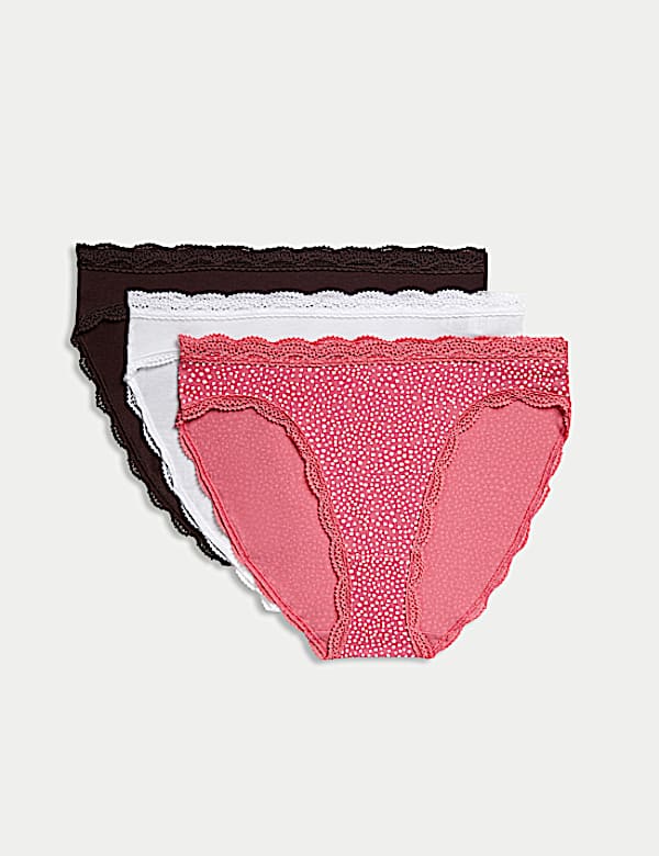 3pk Cotton Rich High Leg Knickers