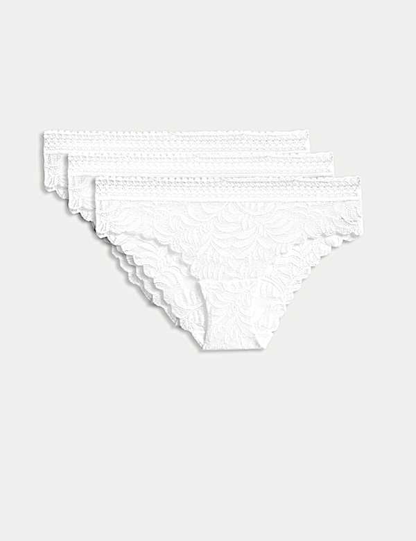 3pk Flexifit™ Lace Brazilian Knickers