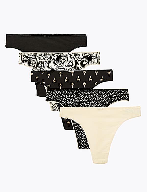 5pk Cotton Lycra® Thongs