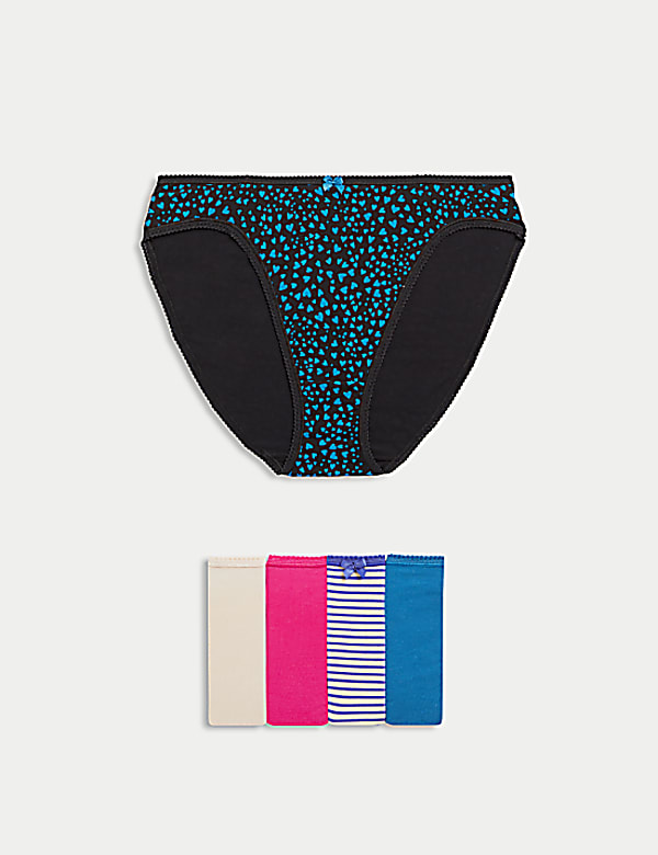5pk Cotton Lycra™ High Leg Knickers