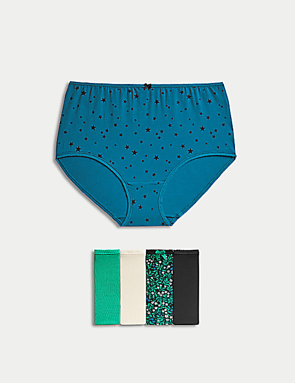 5pk Cotton Lycra™ Printed Full Briefs