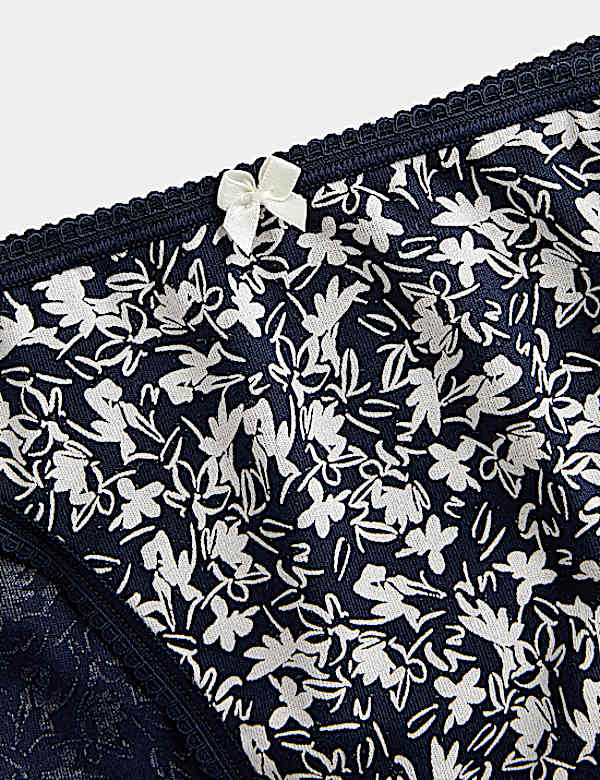 5pk Cotton Lycra™ High Leg Knickers