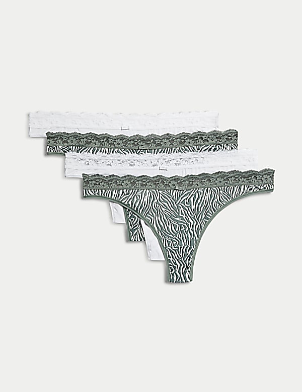 4pk Zebra Thongs