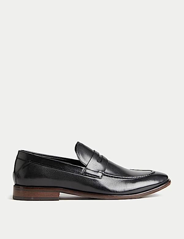 Leather Saddle Slip-On Loafers