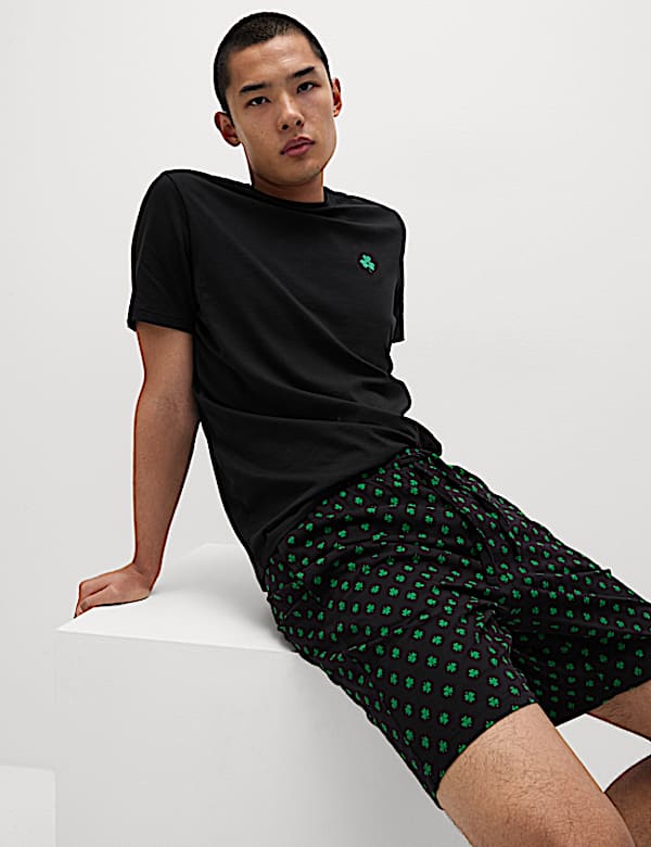 Pure Cotton Shamrock Print Pyjama Set