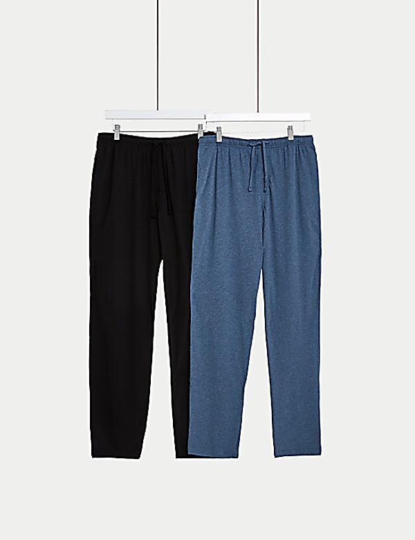 2pk Pure Cotton Pyjama Bottoms