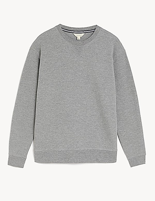 Cotton Supersoft Waffle Lounge Sweatshirt