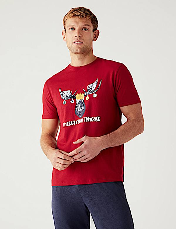 Pure Cotton Moose Print Loungewear Top