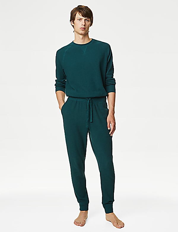 Pure Cotton Waffle Jogger Bottoms