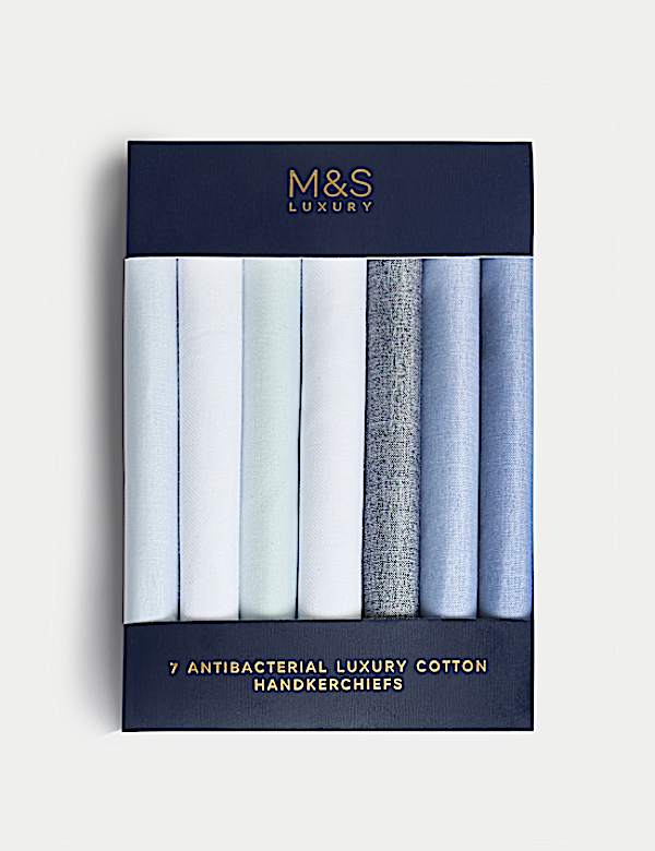 7pk Antibacterial Pure Cotton Handkerchiefs