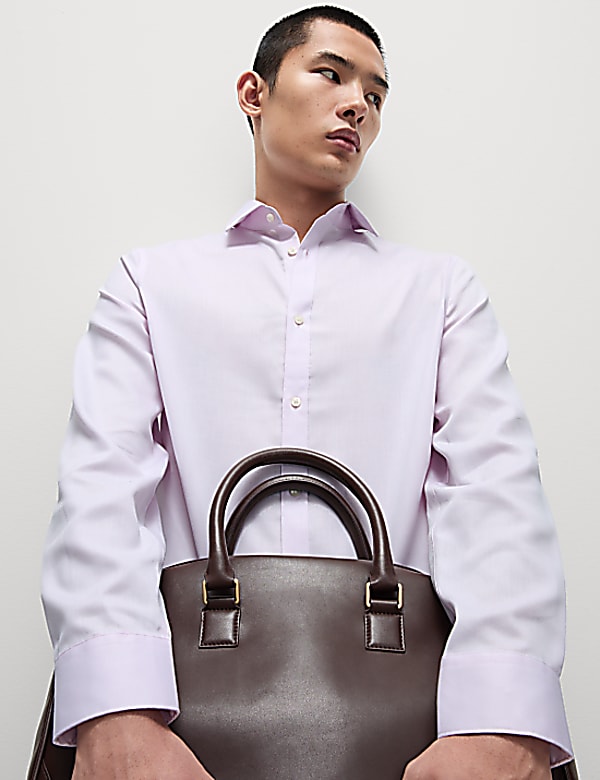 Regular Fit Non Iron Pure Cotton Textured Shirt