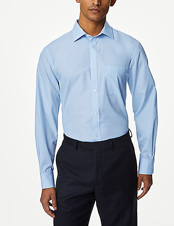 Regular Fit Easy Iron Cotton Blend Shirt