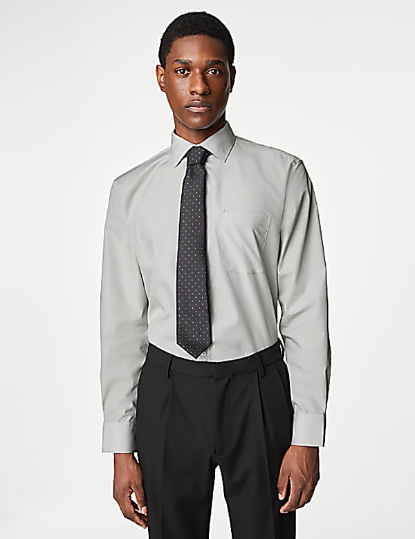 Regular Fit Easy Iron Cotton Blend Shirt